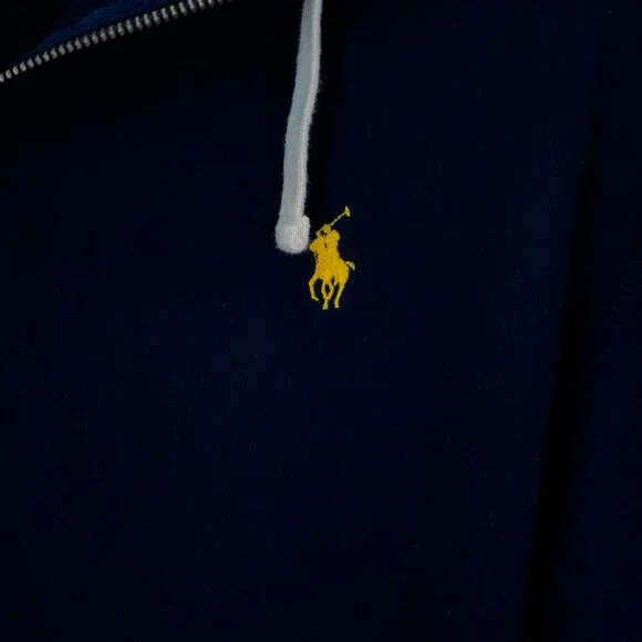 Polo Ralph Lauren Mens Navy Full-Zip Hoodie Sweatshirt - Picture 3 of 6